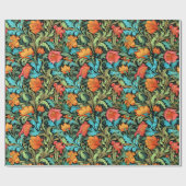 William Morris inspireerde kleurrijke bloemen Cadeaupapier (Vlak)