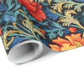 William Morris inspireerde kleurrijke, levendige b Cadeaupapier (Rol Hoek)