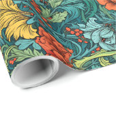 William Morris inspireerde kleurrijke, levendige b Cadeaupapier (Rol Hoek)