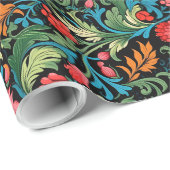 William Morris inspireerde kleurrijke, levendige b Cadeaupapier (Rol Hoek)