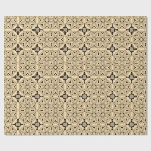 William Morris inspireerde neutrale ivoren zwarte  Cadeaupapier (Vlak)