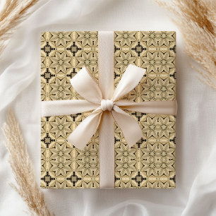 William Morris inspireerde neutrale ivoren zwarte  Cadeaupapier