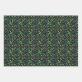William Morris inspireerde Red Holly Berry Kerstmi Inpakpapier Vel (Voorkant 3)