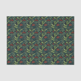 William Morris inspireerde Red Holly Berry Kerstmi Tissuepapier