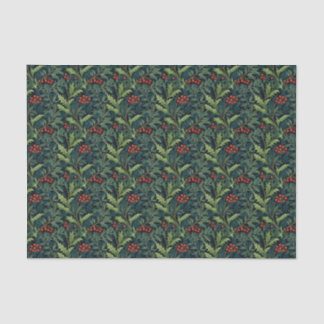 William Morris inspireerde Red Holly Berry Kerstmi Tissuepapier