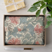 William Morris inspireerde rode salie groen roze Tissuepapier (Geschenk)