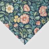 William Morris inspireerde roze gele bloemen Tissuepapier (Detail)