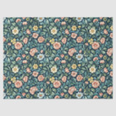 William Morris inspireerde roze gele bloemen Tissuepapier (Voorkant)