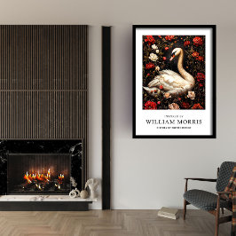 William Morris inspireerde witte zwaan rode papave Poster