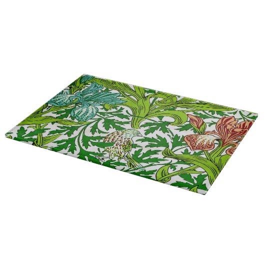 William Morris Iris Bird Floral Pattern Snijplank (Hoek)