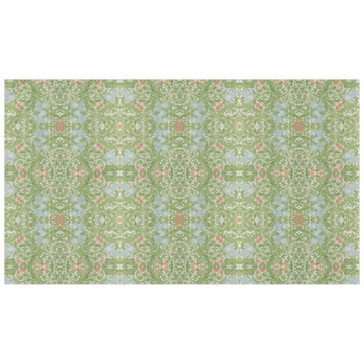 William Morris Iris Bloemen Blauw gebladerte Vogel Tafelkleed (Voorkant (Horizontaal))