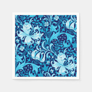 William Morris Iris en lelie, indigoblauw Servetten