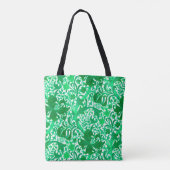 William Morris Iris en Lelie, Jade Groen Tote Bag (Achterkant)