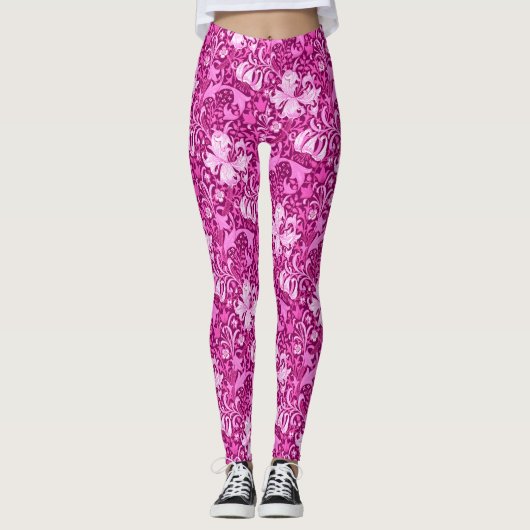 William Morris Iris en Lily, Amethyst Paars Leggings (Voorkant)