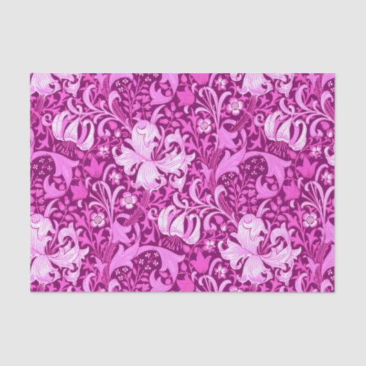 William Morris Iris en Lily, Amethyst Paars Tissuepapier (Voorkant)