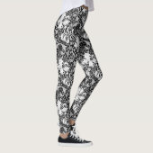 William Morris Iris en Lily, Black en White Leggings (Rechts)