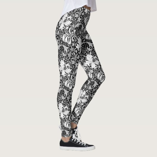 William Morris Iris en Lily, Black en White Leggings (Rechts)