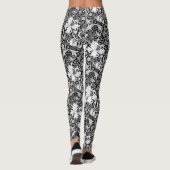 William Morris Iris en Lily, Black en White Leggings (Achterkant)
