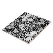 William Morris Iris en Lily, Black en White Tegeltje (Zijkant)