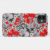 William Morris Iris en Lily, Black, White en Red Case-Mate iPhone Case (Achterkant (horizontaal))