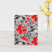 William Morris Iris en Lily, Black, White en Red Kaart (Gele Bloem)