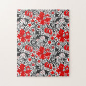 William Morris Iris en Lily, Black, White en Red Legpuzzel (Verticaal)