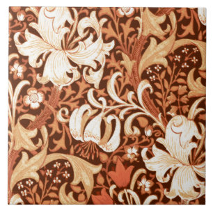 William Morris Iris en Lily, Brown en Tan Tegeltje