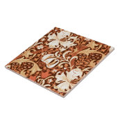 William Morris Iris en Lily, Brown en Tan Tegeltje (Zijkant)