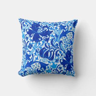 William Morris Iris en Lily, Cobalt Blue Kussen