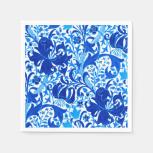 William Morris Iris en Lily, Cobalt Blue Servetten