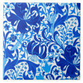 William Morris Iris en Lily, Cobalt Blue Tegeltje (Voorkant)