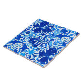 William Morris Iris en Lily, Cobalt Blue Tegeltje (Zijkant)