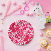 William Morris Iris en Lily, Fuchsia Pink Papieren Bordje (Feest)