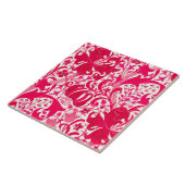 William Morris Iris en Lily, Fuchsia Pink Tegeltje (Zijkant)