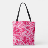 William Morris Iris en Lily, Fuchsia Pink Tote Bag (Achterkant)
