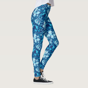 William Morris Iris en Lily, Indigo Blue Leggings