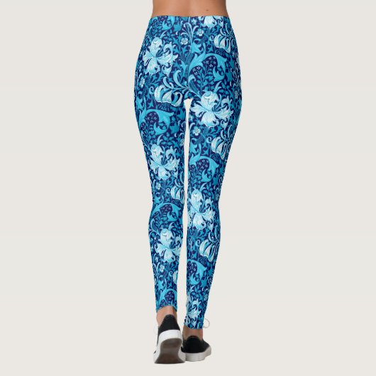 William Morris Iris en Lily, Indigo Blue Leggings (Achterkant)