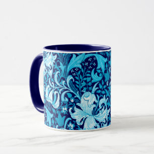 William Morris Iris en Lily, Indigo Blue Mok