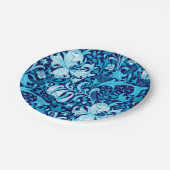 William Morris Iris en Lily, Indigo Blue Papieren Bordje (Gekanteld)