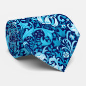 William Morris Iris en Lily, Indigo Blue Stropdas (Opgerold)