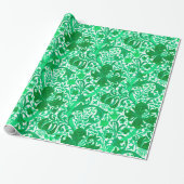 William Morris Iris en Lily, Jade Green Cadeaupapier (Uitgerold)