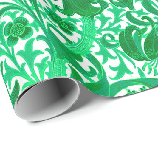 William Morris Iris en Lily, Jade Green Cadeaupapier (Rol Hoek)