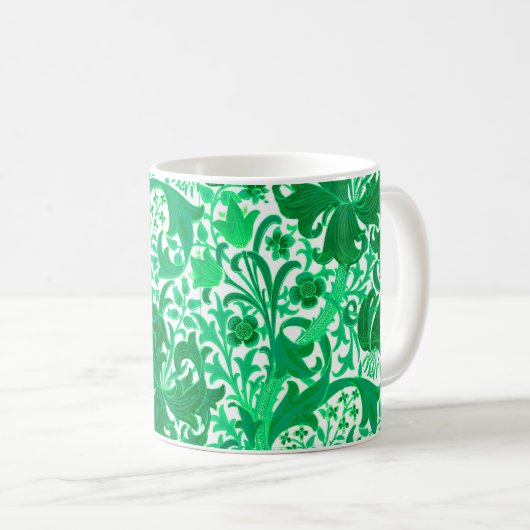 William Morris Iris en Lily, Jade Green Koffiemok (Voorkant rechts)