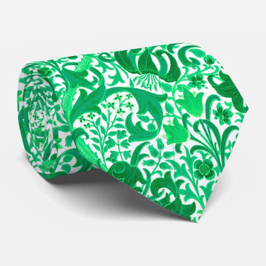 William Morris Iris en Lily, Jade Green Stropdas (Opgerold)