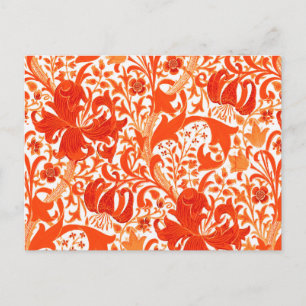 William Morris Iris en Lily, Mandarin Oranje Briefkaart