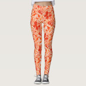 William Morris Iris en Lily, Mandarin Oranje Leggings (Voorkant)