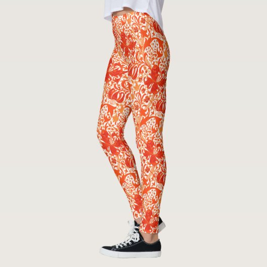William Morris Iris en Lily, Mandarin Oranje Leggings (Links)