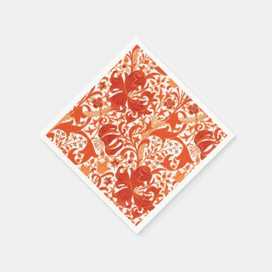 William Morris Iris en Lily, Mandarin Oranje Servetten (Hoek)