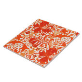 William Morris Iris en Lily, Mandarin Oranje Tegeltje (Zijkant)