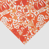 William Morris Iris en Lily, Mandarin Oranje Tissuepapier (Detail)